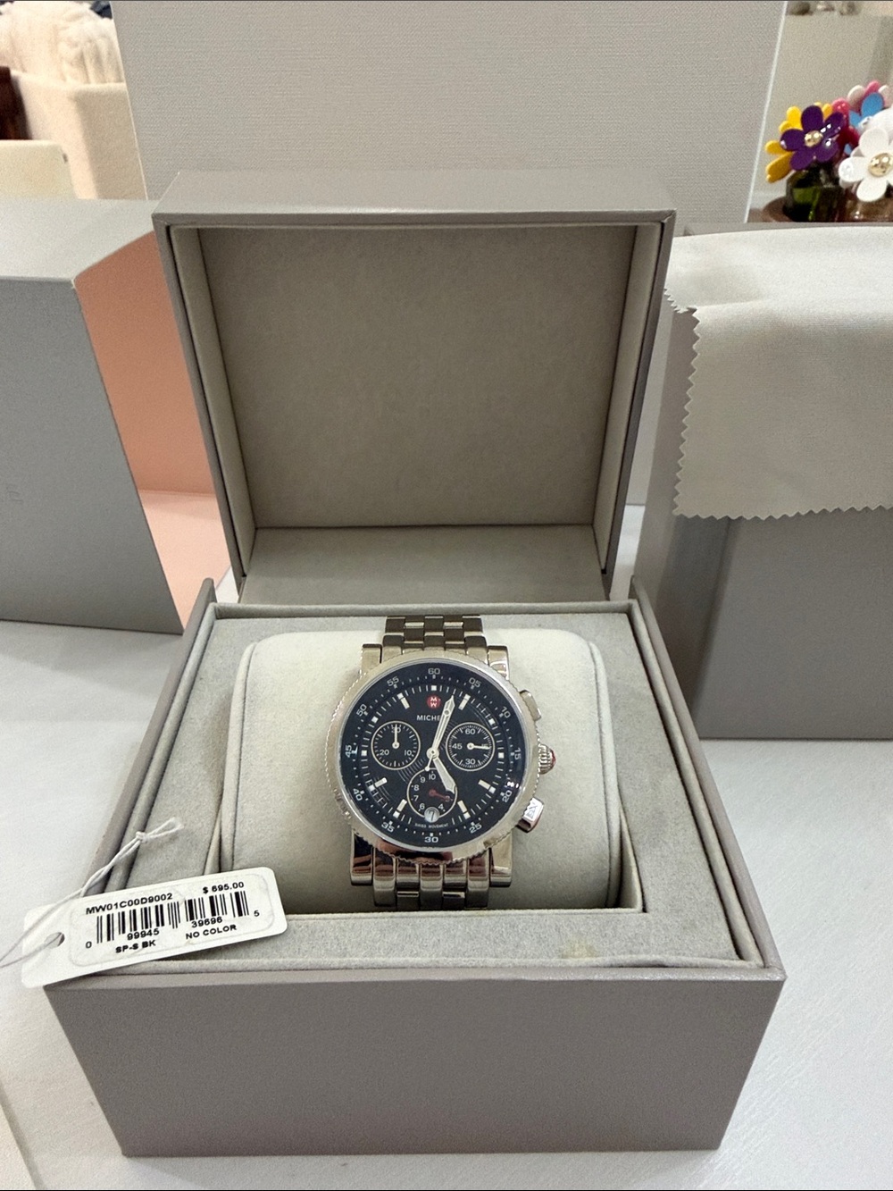 Michele Sport Sail Black Dial Chronograph Watch